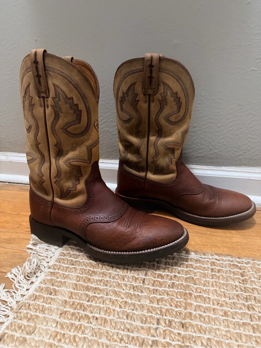 Ariat Brown and Tan Western Work Boots